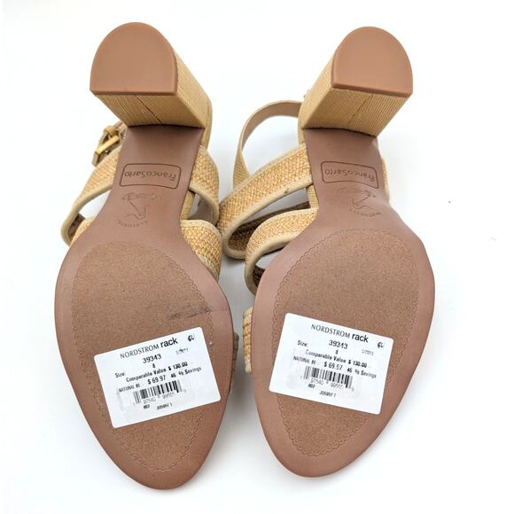 Franco Sarto Buco Heeled Sandals Women's Ankle Strap Natural Size US8 EU38.5 - Picture 8 of 12